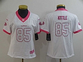 Women Nike 49ers 85 George Kittle White Pink Rush Limited Jersey,baseball caps,new era cap wholesale,wholesale hats